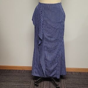 Banana Republic Blue and White Asymmetrical Skirt